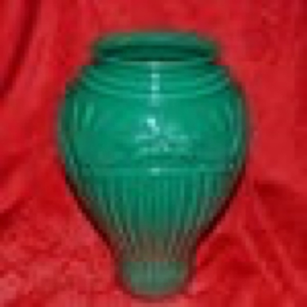Charming Large 1920s Jungle Green Art Deco-Nouveau Glass and Enamel Vase